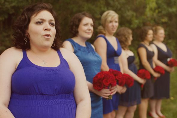 Anyone with wedding party non-matchy stuff? :  wedding bridesmaid dress wedding party match Veronica Dan 0880