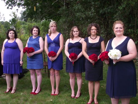 Combination of navy and royal blue dresses - any pics? : wedding navy royal blue bridesmaid dress maternity Ceremony All Girls