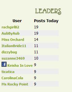 Leaderboards are back! :  wedding leaderboard sticky Leaderboard