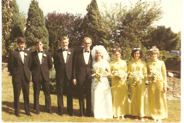 Pics of you in your mom's dress, or mom in her dress, or just the dress! : wedding Mom Dad Wedding Party