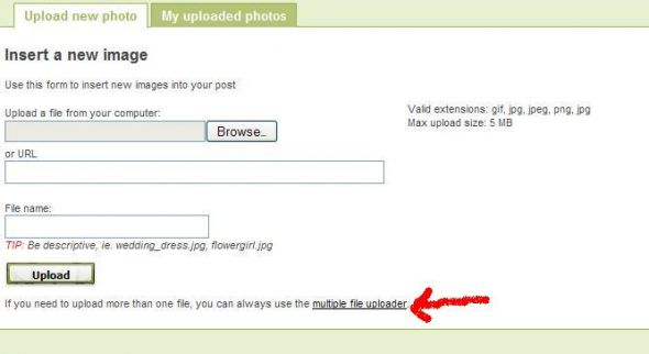 Please read re: photo uploads! :  wedding wb tips Multfile