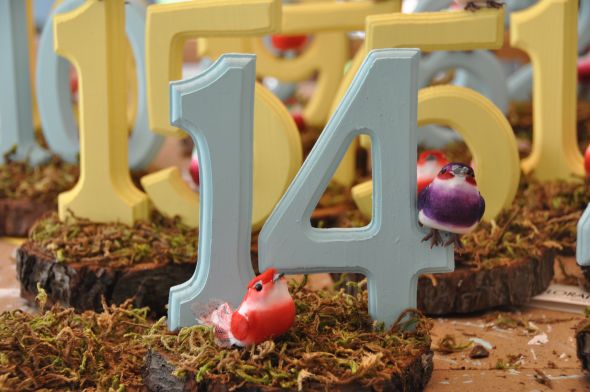 DIY Table Numbers Bird-Themed : wedding diy table numbers birds DSC 0357