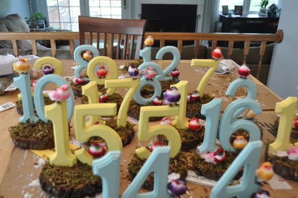DIY Table Numbers Bird-Themed : wedding diy table numbers birds DSC 0365