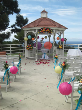 Aisle Decorations? :  wedding palm terrace ceremony space Gazebo2aisle