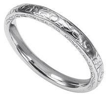 My wedding band arrived!!! :  wedding wedding ring engraved band antique style band Wedding Band