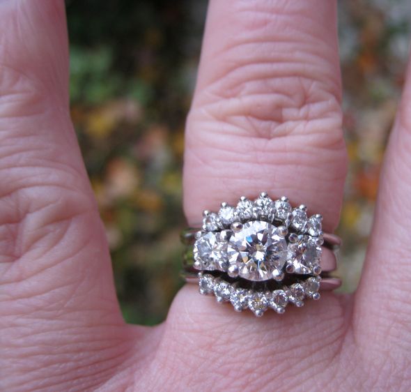 Please show me your wedding bands with three stones e-rings!! :  wedding rings three stones wedding bands IMG 0635 0428