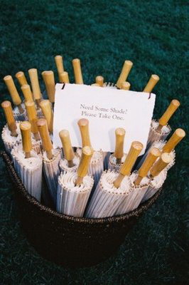 What if it's too HOT for outdoor ceremony? :  wedding heat ceremony Parasols
