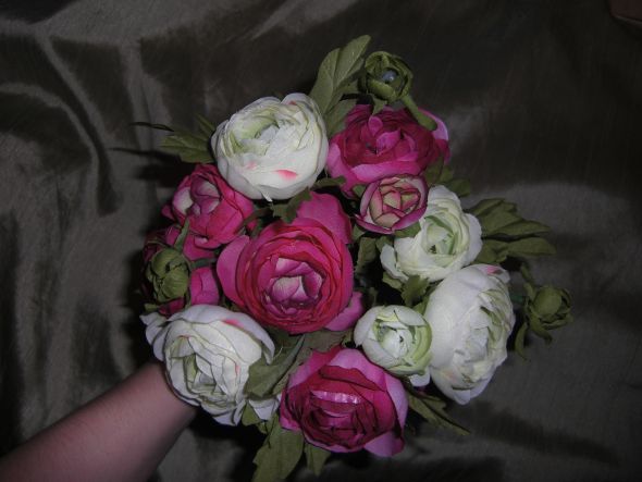 please show me your fake flower arrangements if you have any. :  wedding BM Top View1