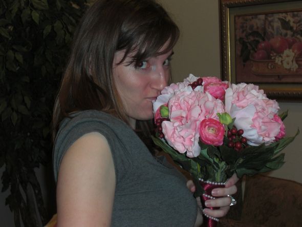please show me your fake flower arrangements if you have any. :  wedding CIMG1005