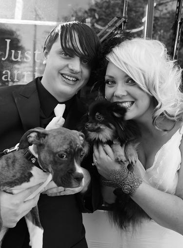 Teaser photos from our 10/30 wedding! :  wedding Dogs