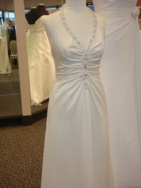 Preview Dress from DB (#3050) Never Worn : wedding halter beading train ivory Halter On Left