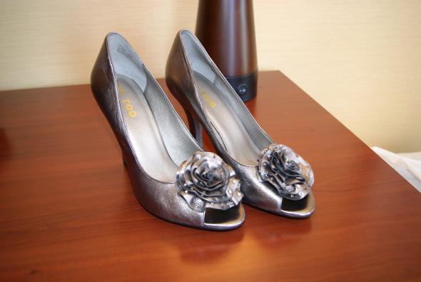 Customized Pewter ME TOO PeepToes wedding pewter shoes me too comfortable 