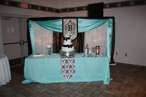 Selling the tiffany blue fabric for 2000 Damask items from my wedding for