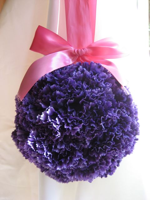 Purple Kissing Balls/Pomanders :  wedding pomanders decoration flower girl ceremony etsy purple inspiration flowers reception IMG 2122