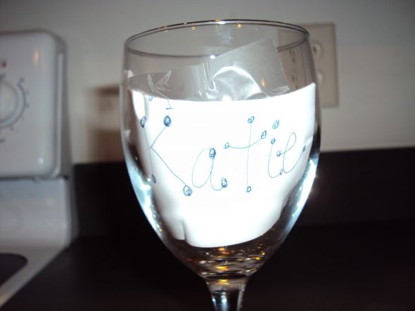 wedding glass wine hand paint custom Then I basically traced it with a