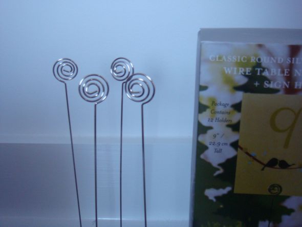 For Sale - 24 Silver Wire Table Number Holders :  wedding reception table number holders signs stands DSC03124