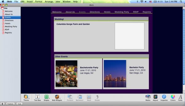 iweb is AWESOME for making a wedding website! :  wedding wedding website mrs cupcake iweb diy Picture 2