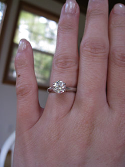 Show me your solitaire engagement ring w wedding band!