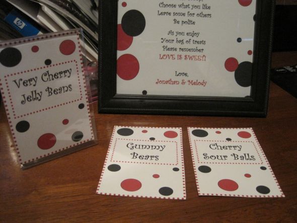 Candy Buffet Signs wedding candy buffet signs black red diy reception 