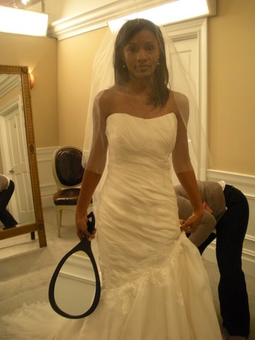 Petite Brides...with drop wait dresses! :  wedding drop waist petite My Gown2