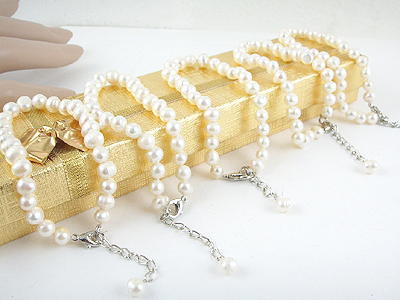 For Sale: Pearl and rhinestone headband, Long line bra and bridesmaid jewelry :  wedding bridesmaid jewelry bra headband head band pearl earrings bracelet Bracelets