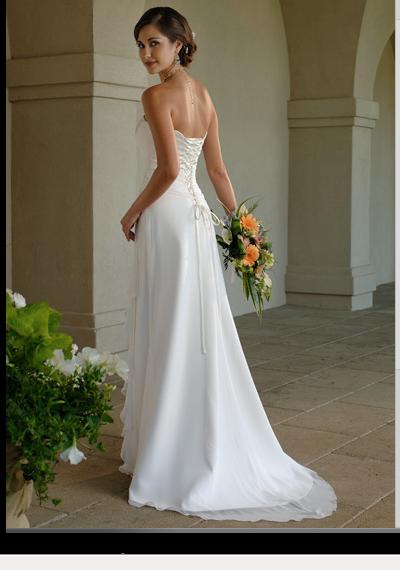 wedding dress with a fun back and a strap or two... suggestions? :  wedding dress fun back straps Dress Back