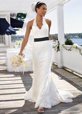 white wedding dress with black. Sz 8 white strapless trumpet