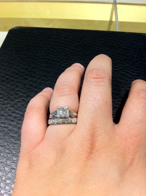 SHOW ME YOUR DIAMOND WEDDING BANDS! :  wedding diamond band carats E Ring With Wedding Band