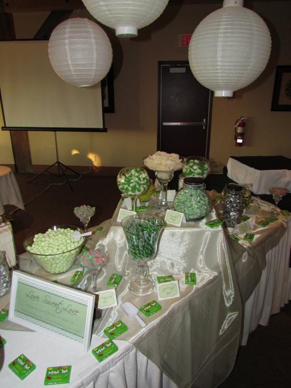 Green White Candy Buffet wedding candy bar candy buffet candy paper 