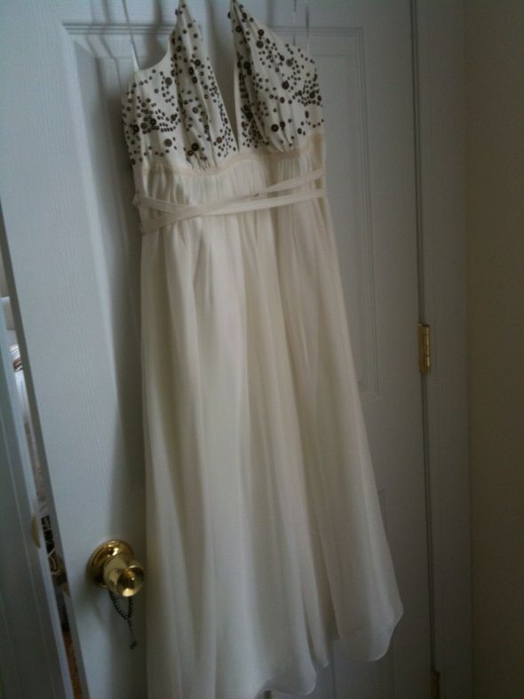 BCBG White/Cream Halter Dress with TAGS. never worn :  wedding sexy gorgeous dress halter bcbg nwt size 6 IMG 3272
