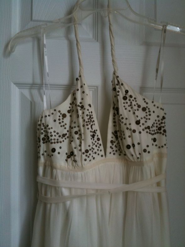 BCBG White/Cream Halter Dress with TAGS. never worn :  wedding sexy gorgeous dress halter bcbg nwt size 6 IMG 3274