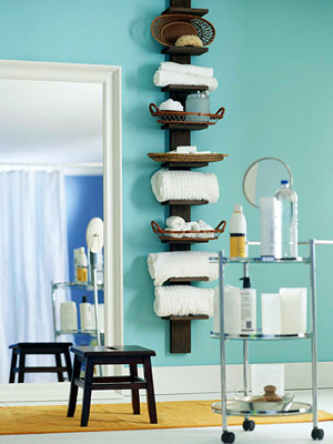 Storage Ideas for Towels and extra toiletries -- no Linen Closet :  wedding storage home Ss BKS061377