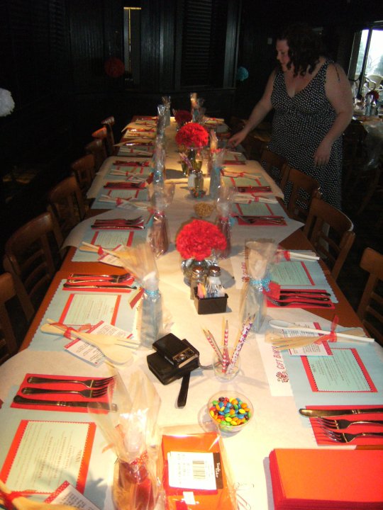 loved my aqua & red themed bridal shower! lots of pics! :  wedding bridal shower Bs5
