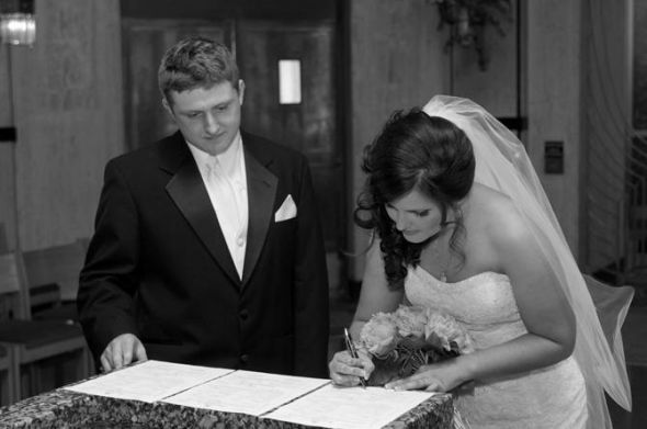 I'm a Mrs! Professional pics (and lots of them)! : wedding Marriagelicensebw1