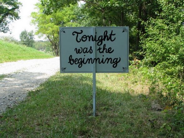 Our adorable poetic driveway signs! :  wedding IMG 6267 1