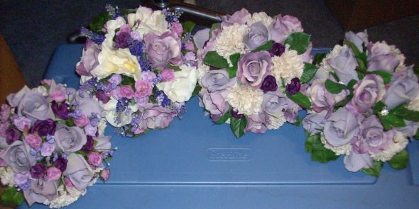 Fake Flowers :  wedding fake flowers bouquet 034a