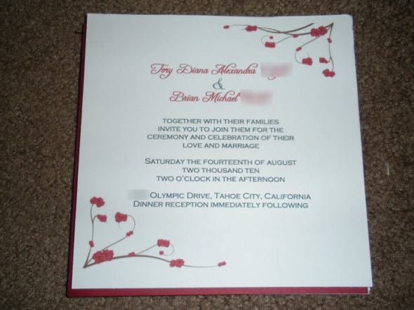 Rough draft of my invitations :  wedding invitations DSCN1137