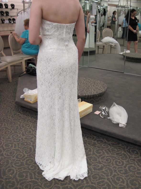 Lace dresses with SWEEP trains, do they exist? : wedding dress lace swee train court train IMG 1132 Crop