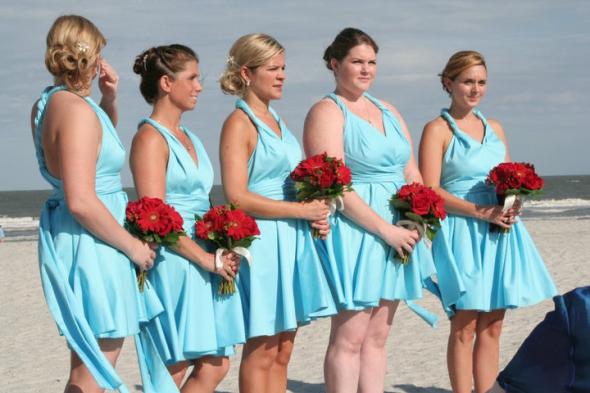 My girls wedding infinity dress aqua red beach blue bridesmaids My Girls