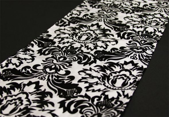 10 black and white DAMASK table runners 600 each 4 lime green and white 