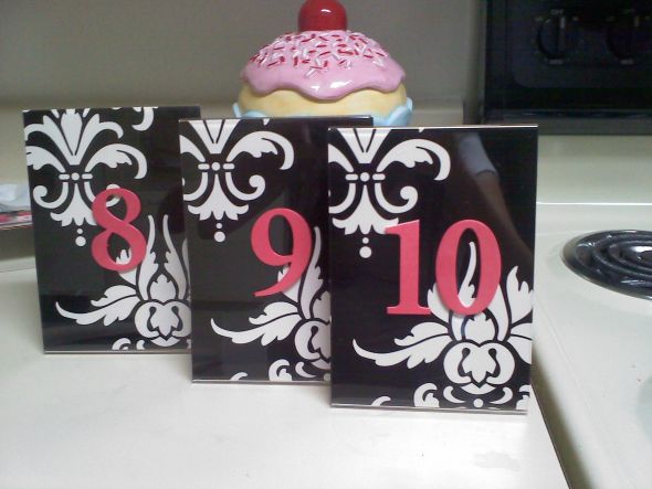 Let me know what you think Pink Green and Damask Wedding Table numbers 