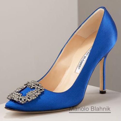 Show us your shoes wedding shoes Manolo Blahnik Something Blue Satin Pump