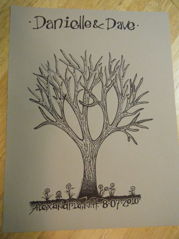 wedding Thumbprint Guestbook Tree Our guestbook DH drew and guests left