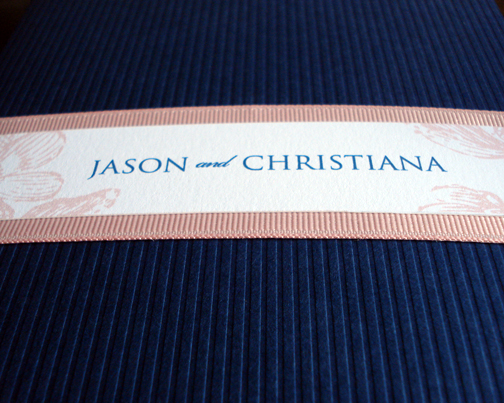 Another one bites the dust! Pic heavy :  wedding invitations diy pink and navy pocketfolds DSC03850 Web