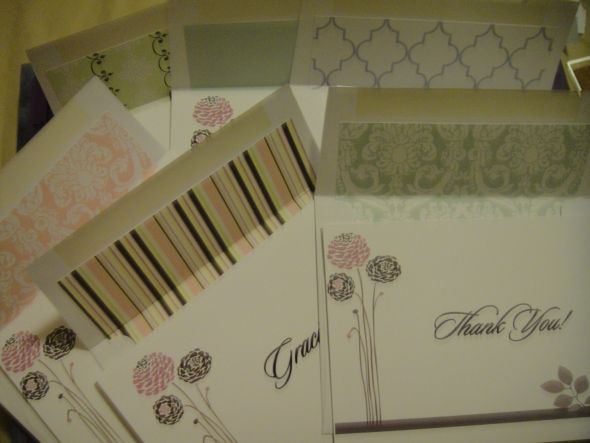 My DIY Thank you/ Gracias cards : wedding gracia card thank you card diy pink purple 08 30 2010 027
