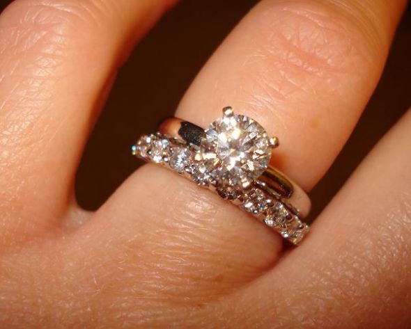 Show me your solitaire engagement ring w/ wedding band! :  wedding ring ering wedding band solitaire 047