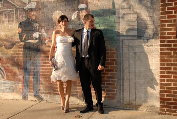 Show me photos of you in BCBG strapless applique dress! :  wedding bcbg strapless applique dress DSC 6301
