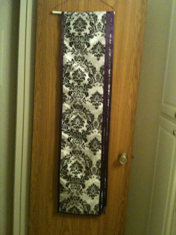 Black and White Damask with Purple Lining Table Runners 15 wedding 