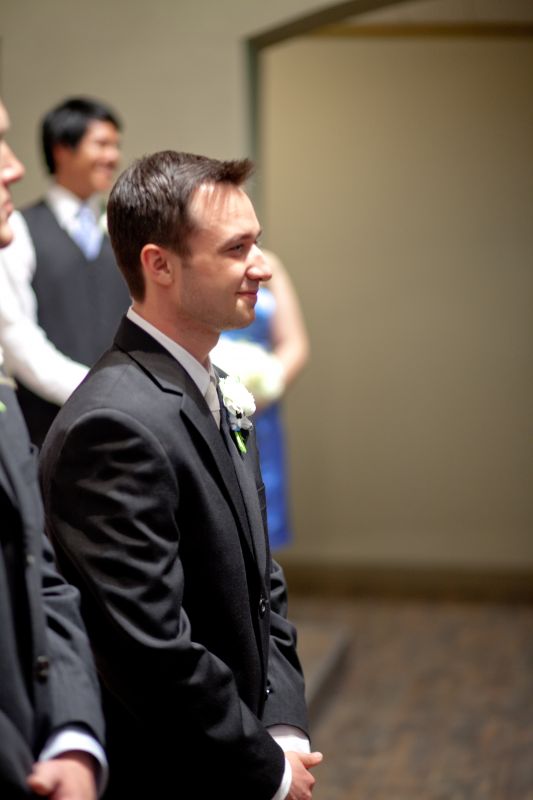 Ceremony pro pics! :D :  wedding ceremony cornflower blue hydrangea delphinium 0570 WED