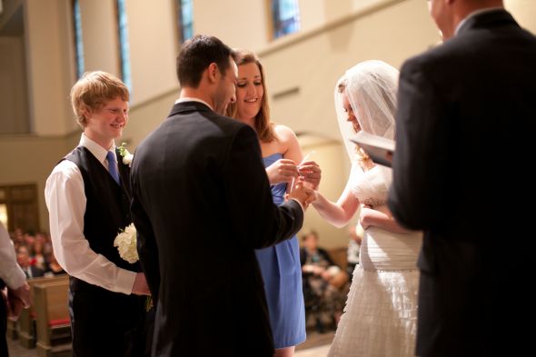 Ceremony pro pics! :D :  wedding ceremony cornflower blue hydrangea delphinium 0646 WED